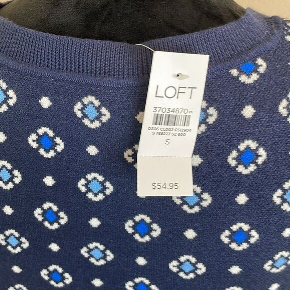 Loft blue and white sweater tank nwt - Picture 9 of 11